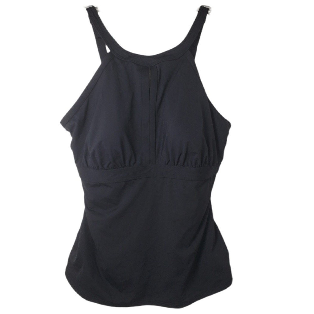 Lands' End Black High-Neck Swim Tank